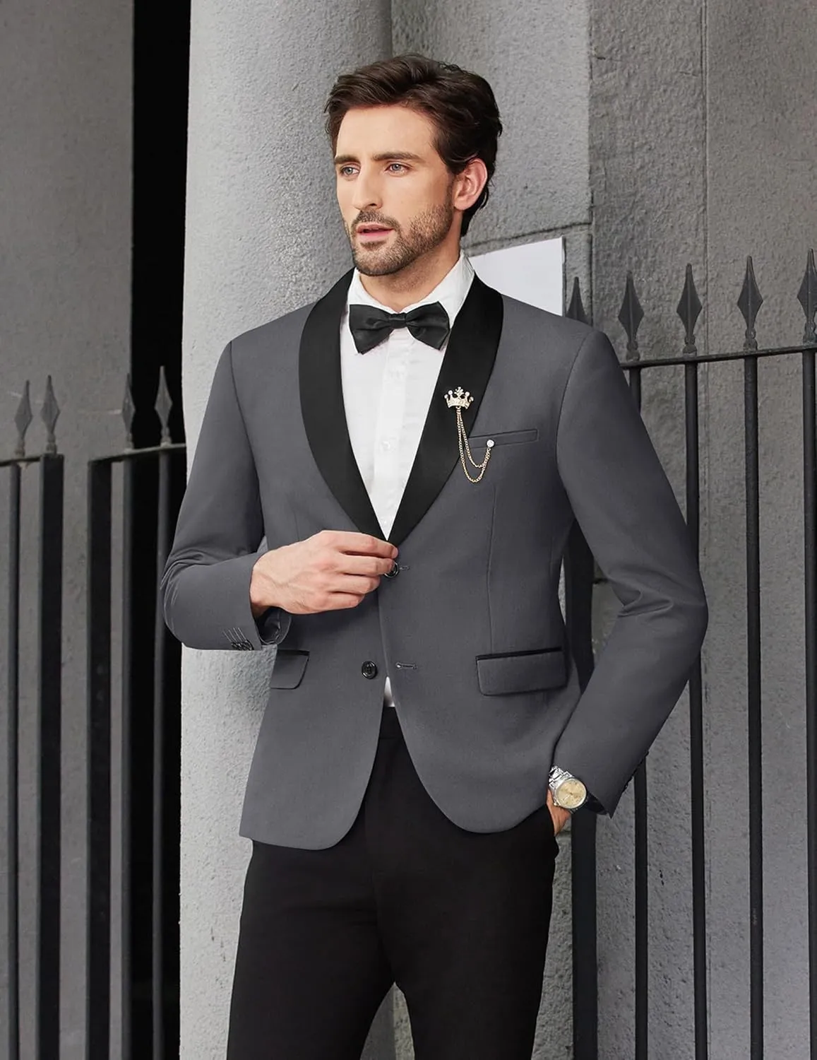 COOFANDY Men Tuxedo Jacket Slim Fit Blazer Suit Jacket Prom Dinner Party Wedding