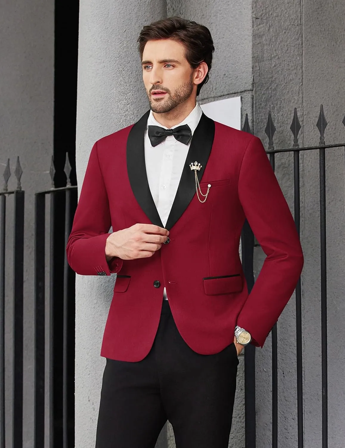 COOFANDY Men Tuxedo Jacket Slim Fit Blazer Suit Jacket Prom Dinner Party Wedding