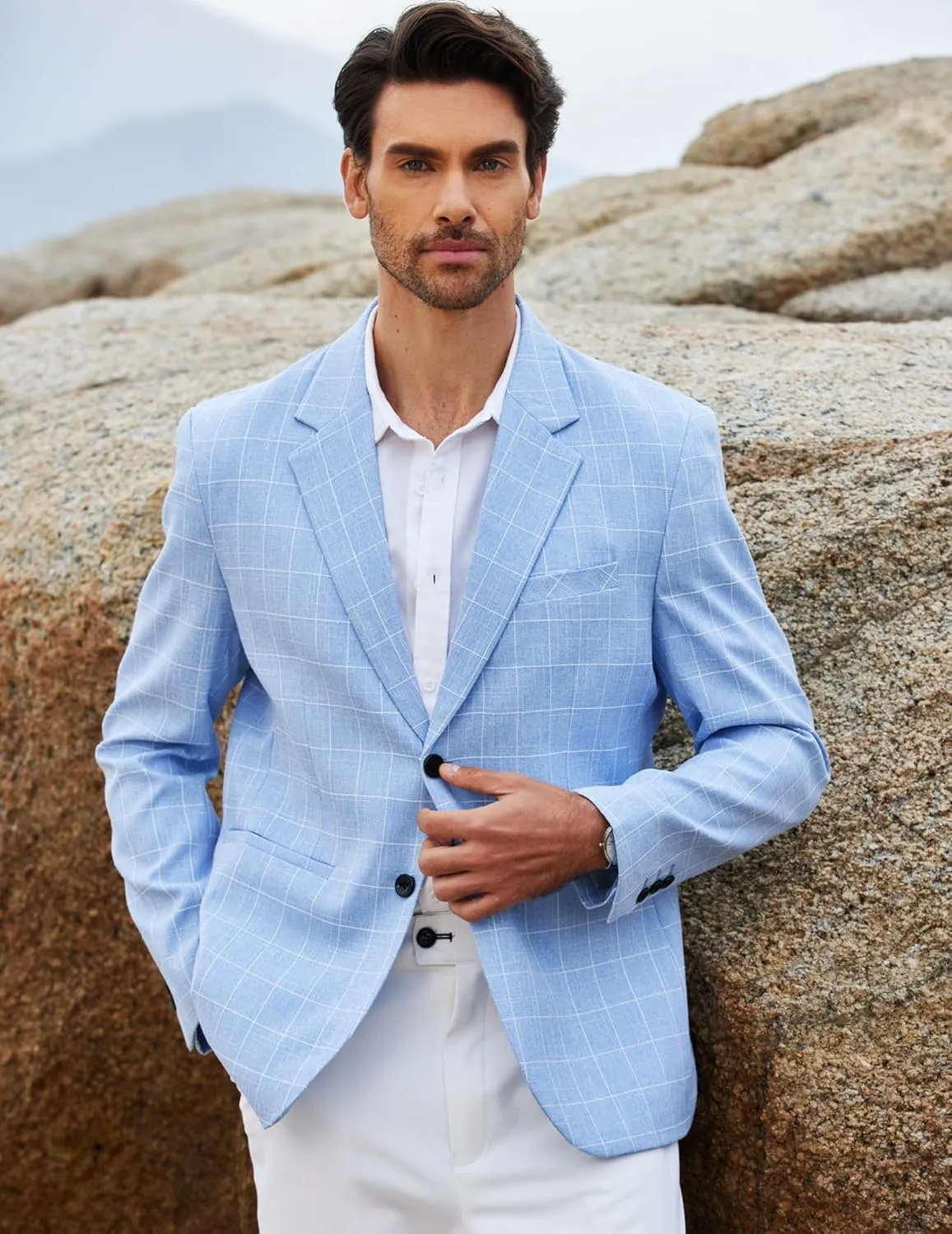 COOFANDY Men's Blazer Casual Slim Fit Sport Coats Two Button Lightweight Suit Jacket