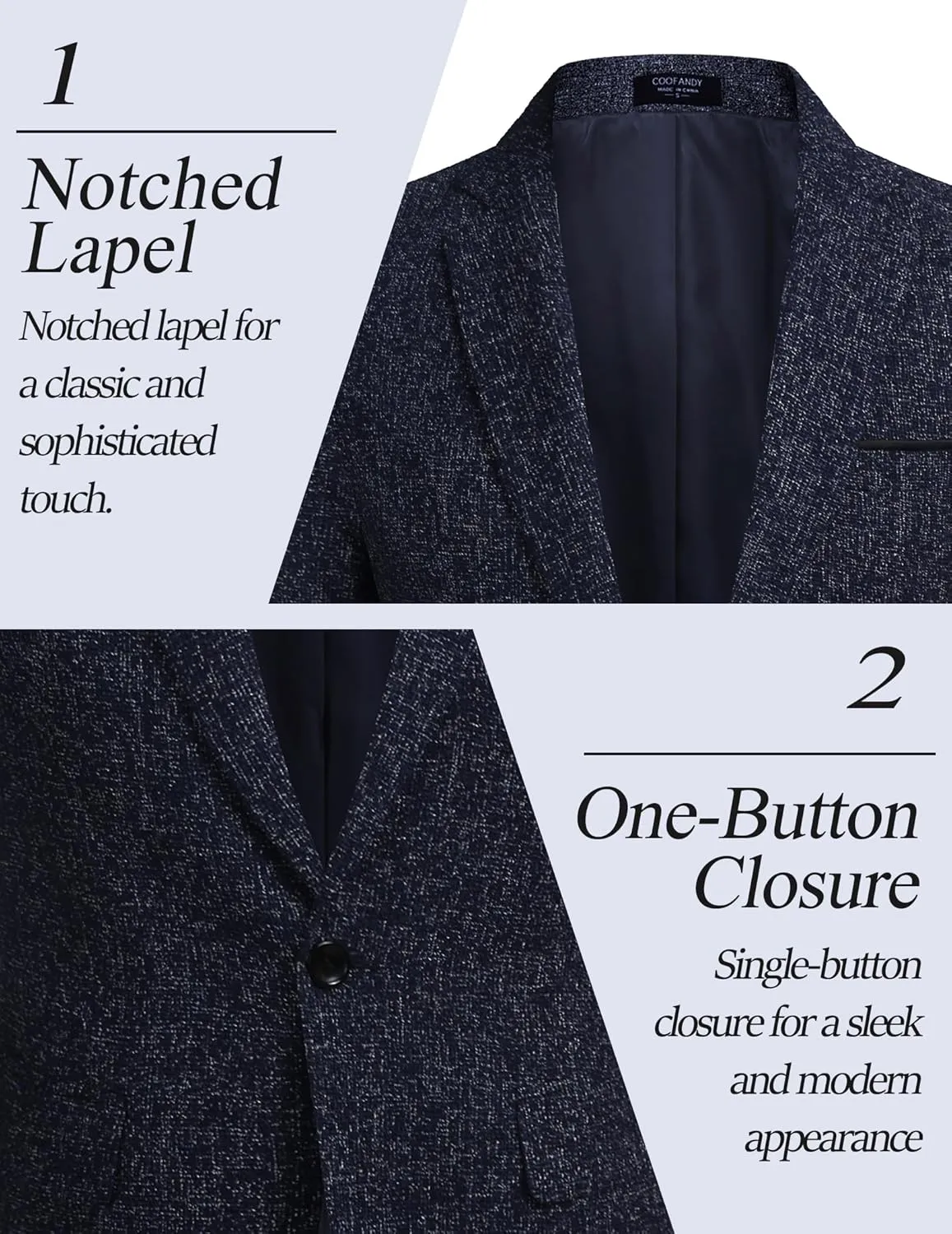 COOFANDY Men's Casual Blazer Suit Jackets Slim Fit One Button Business Sport Coats