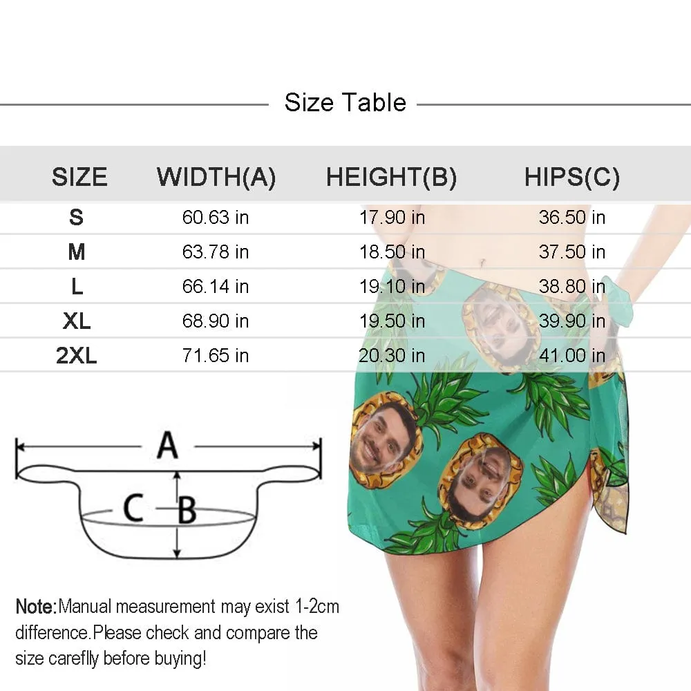 Custom Face Flamingo And Leaves Bikini Cover Up Personalized Women's Beach Wrap For Her