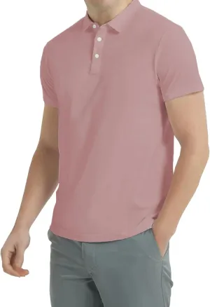 DAVID.ANN Mens Golf Shirt Quick Dry Short Sleeve Casual Workout Polo Shirts