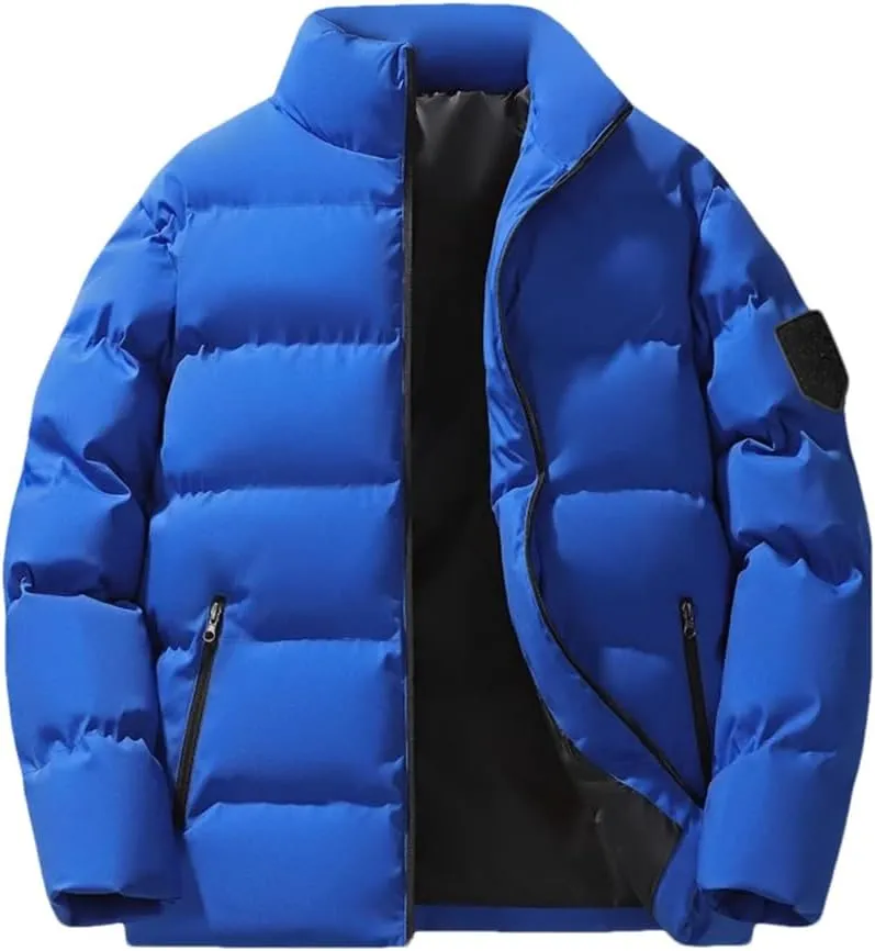 DBFBDTU Autumn And Winter Men's Plus Cashmere Cotton-Padded Jacket Thick Warm Large Size Coat