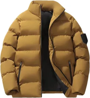 DBFBDTU Autumn And Winter Men's Plus Cashmere Cotton-Padded Jacket Thick Warm Large Size Coat