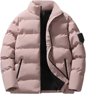 DBFBDTU Autumn And Winter Men's Plus Cashmere Cotton-Padded Jacket Thick Warm Large Size Coat