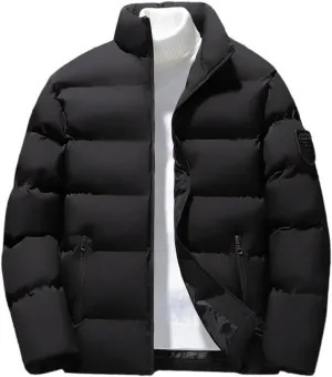DBFBDTU Men Parka Jacket Autumn Winter Cotton Padded Warm Thickened Man Stand Collar Coats