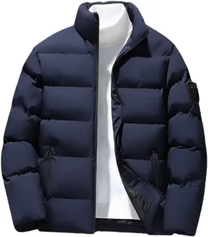 DBFBDTU Men Parka Jacket Autumn Winter Cotton Padded Warm Thickened Man Stand Collar Coats