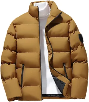 DBFBDTU Men Parka Jacket Autumn Winter Cotton Padded Warm Thickened Man Stand Collar Coats