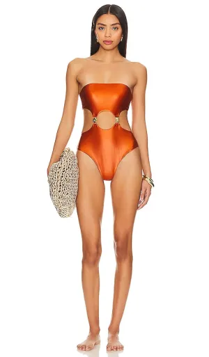 DEVON WINDSOR Georgina One Piece in Rust