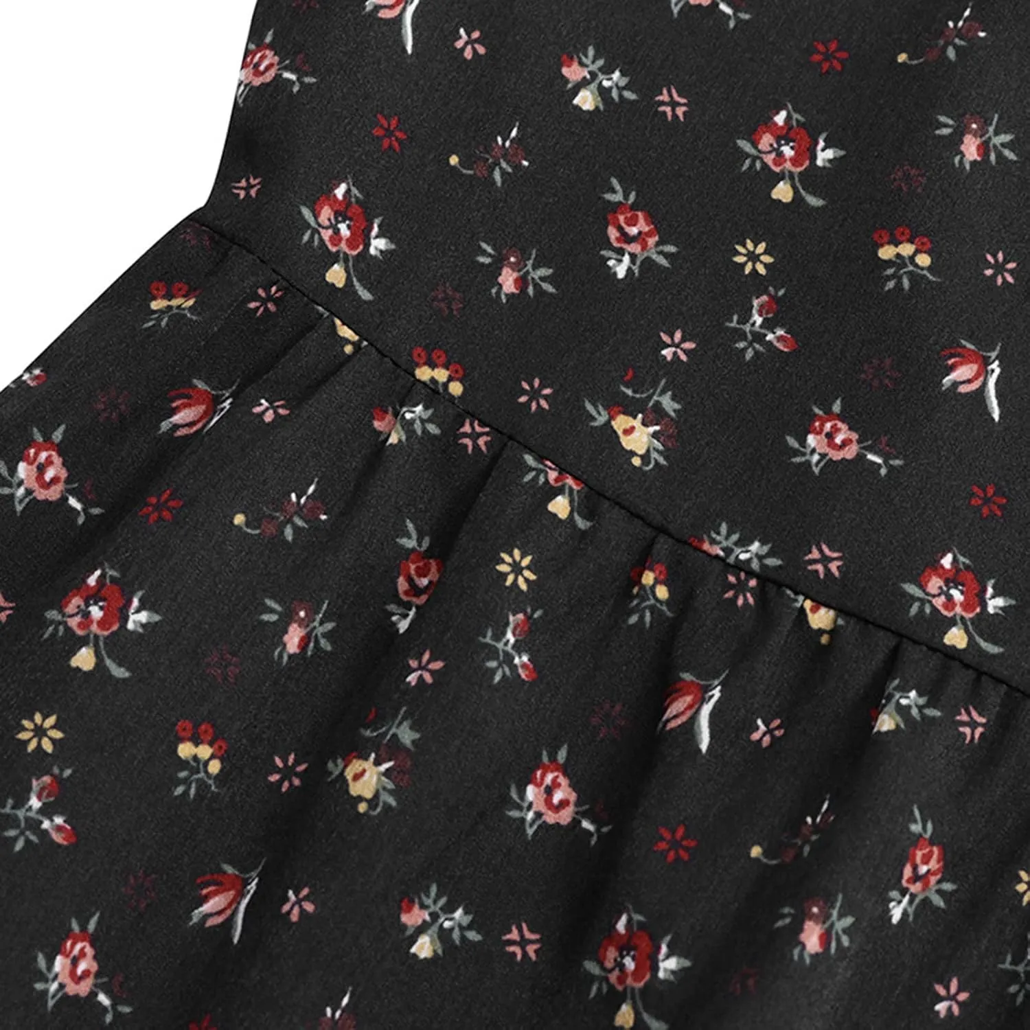 Dresses for Women Fall 2024, Floral Printed Big Hem Elastic Waist Flowy Dress Long Sleeve Comfy Outdoor Maxi Dresses