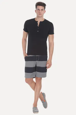 Dual Stripe Swim Shorts With Waistband And Drawstring