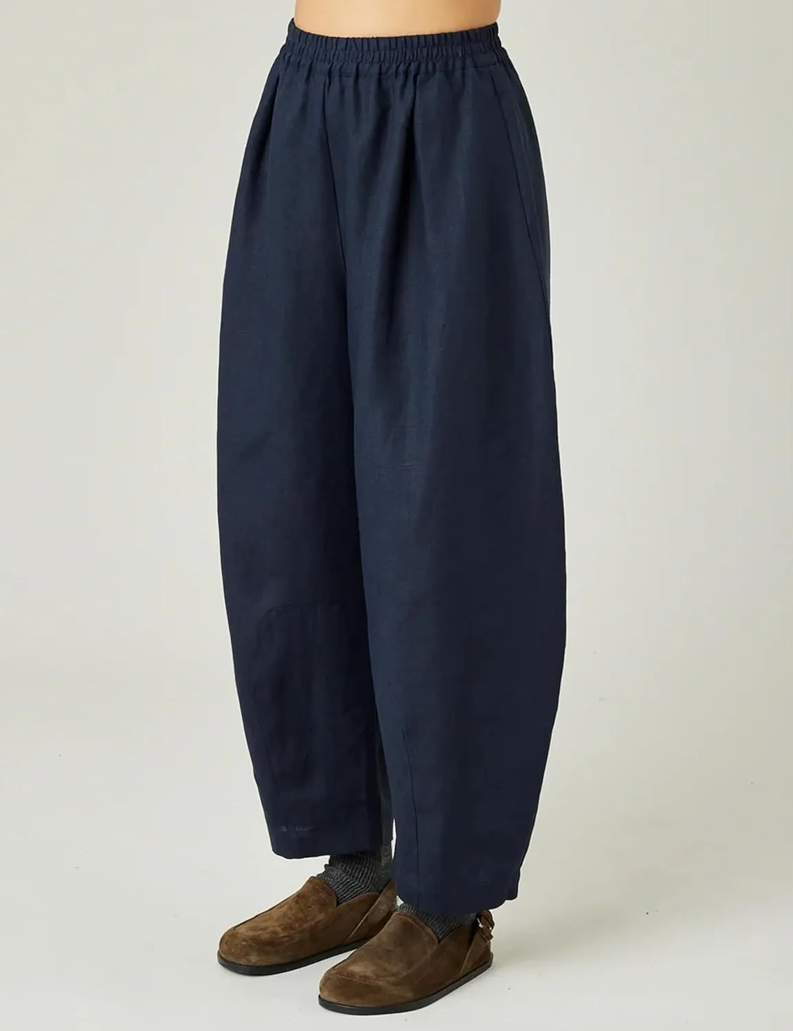 EsheSy Women's Cotton Linen Harem Pants Elastic Waist Wide Leg Pants Loose Lightweight Trousers with Pockets