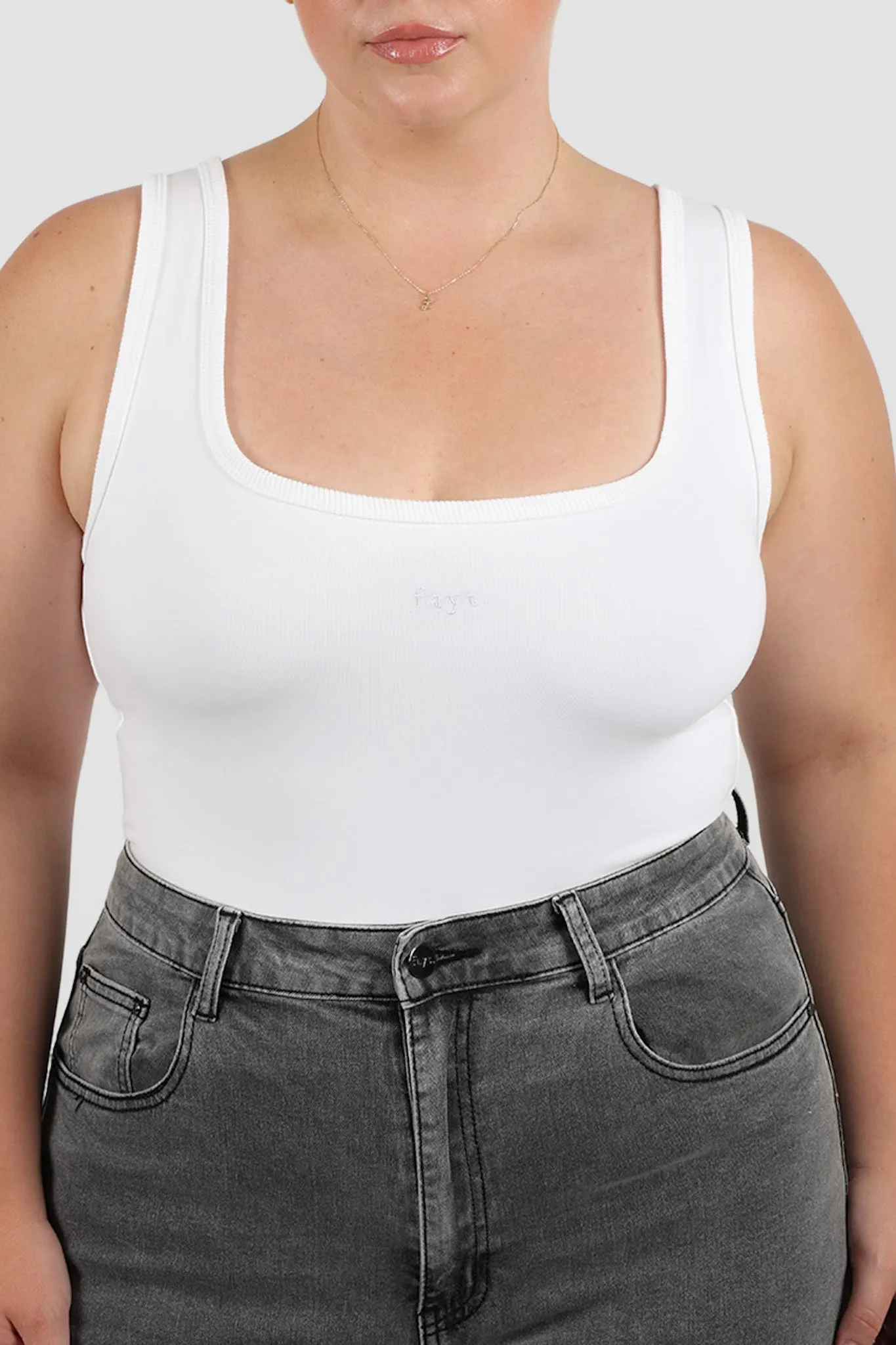 FAYT LOGO TANK ALL WHITE