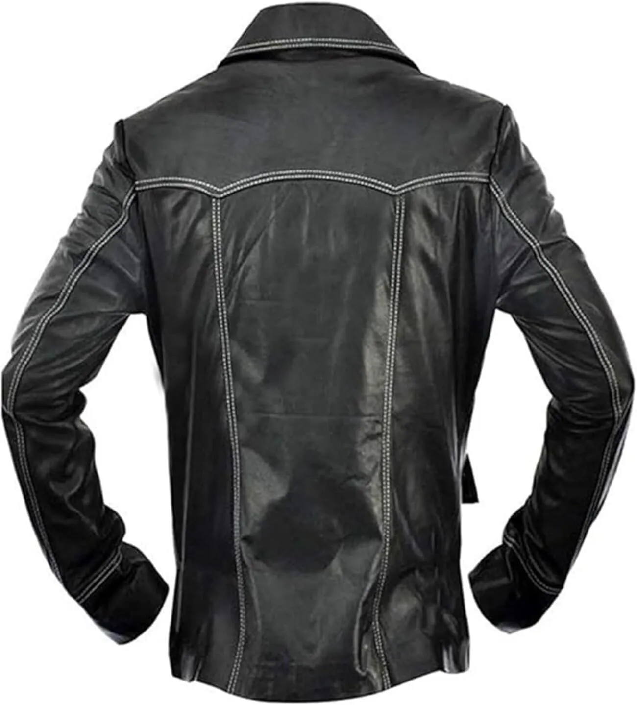 FC Brad Pitt Tyler Fighting Club Coat Leather Jacket Tyler Durden Coat Cosplay Halloween Costume