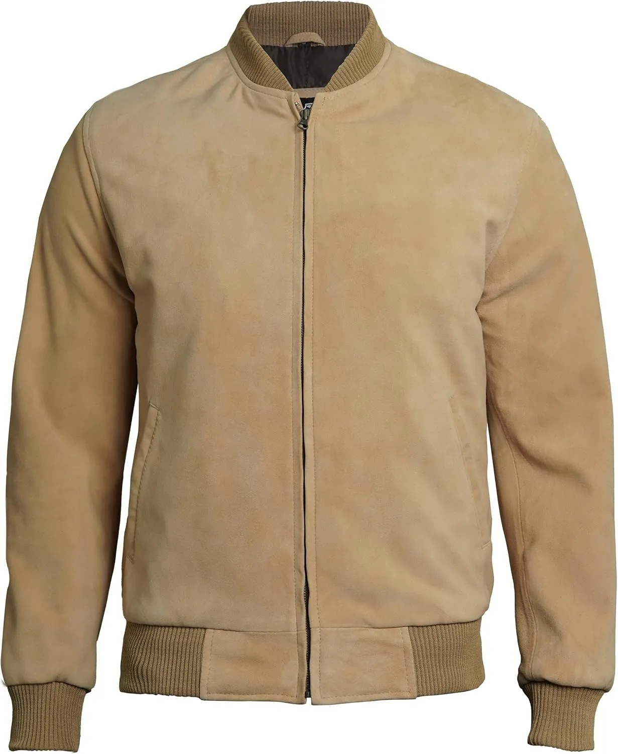 fjackets Real Suede Leather Bomber Jackets For Men - Baseball Leather Jacket Men