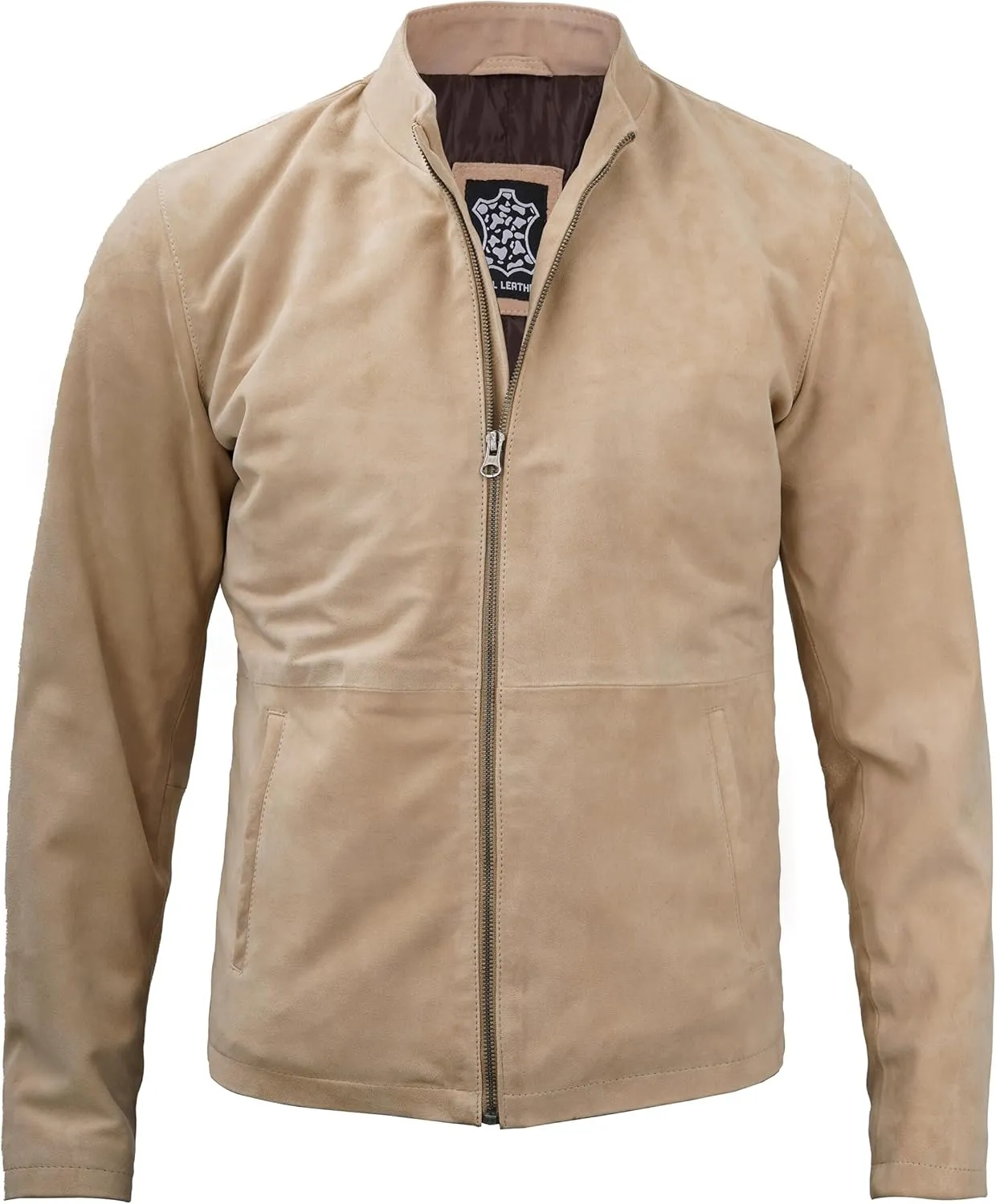 fjackets Real Suede Leather Bomber Jackets For Men - Baseball Leather Jacket Men