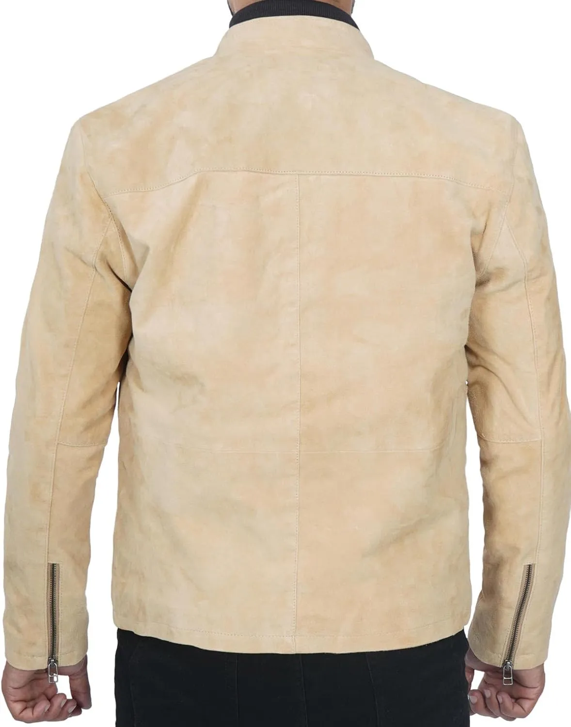 fjackets Real Suede Leather Bomber Jackets For Men - Baseball Leather Jacket Men