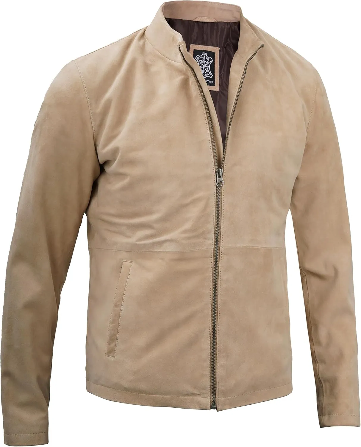 fjackets Real Suede Leather Bomber Jackets For Men - Baseball Leather Jacket Men