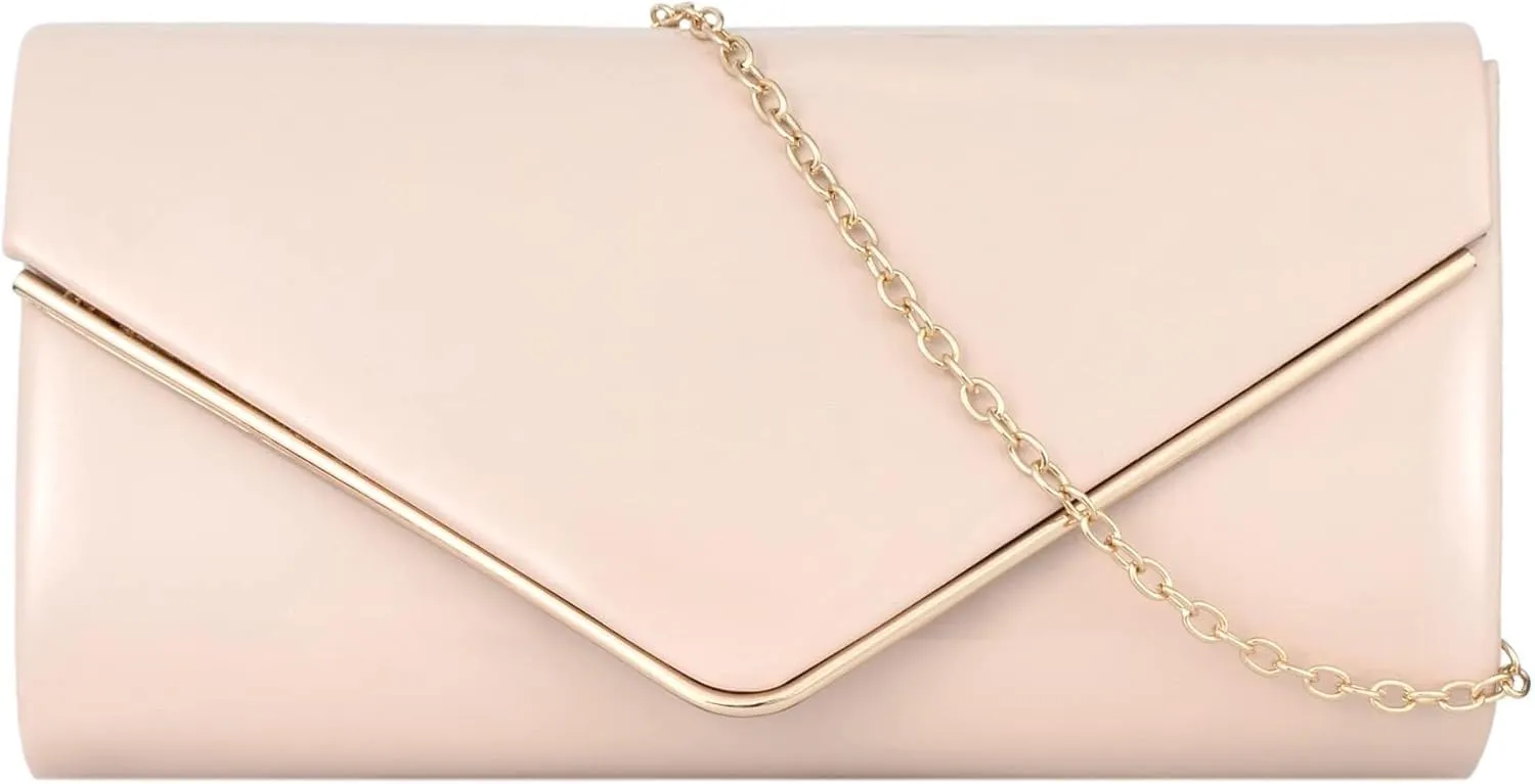 Flap Envelope Clutch Handbag Chain Wedding Crossbody Shoulder Women Glossy Patent Leather Evening Purse
