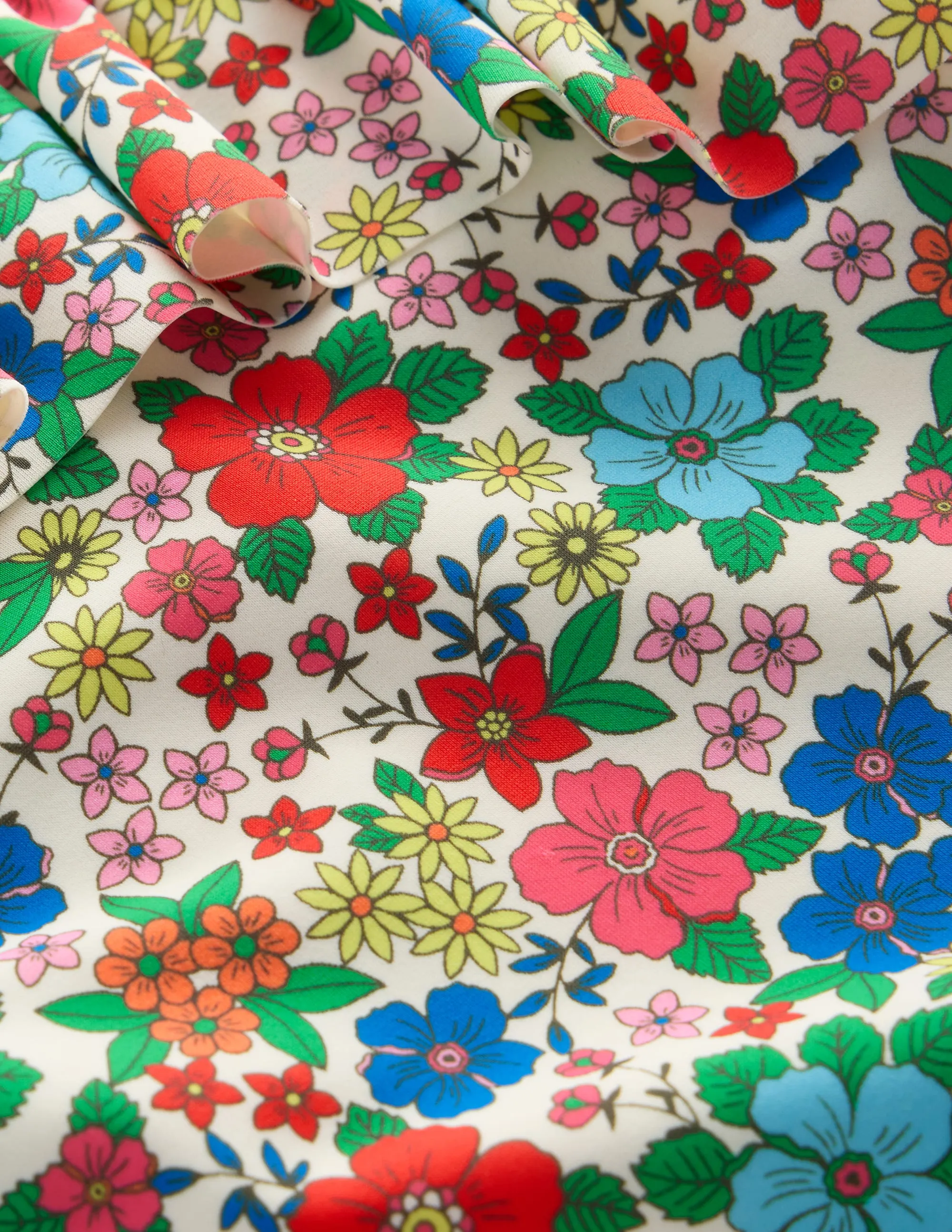 Frill Tie Detail Swimsuit-Multi Holiday Flowerbed