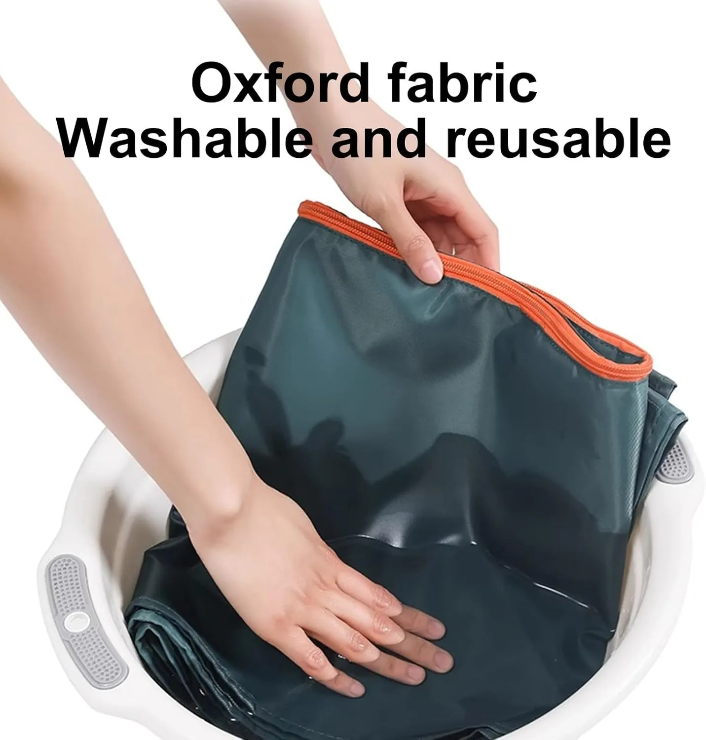Garment Bag with Zipper, Widened Dress Bags, Thickened Oxford Cloth, Suitable for Down Jackets, Sweaters, Suits, Shirts(Orange)