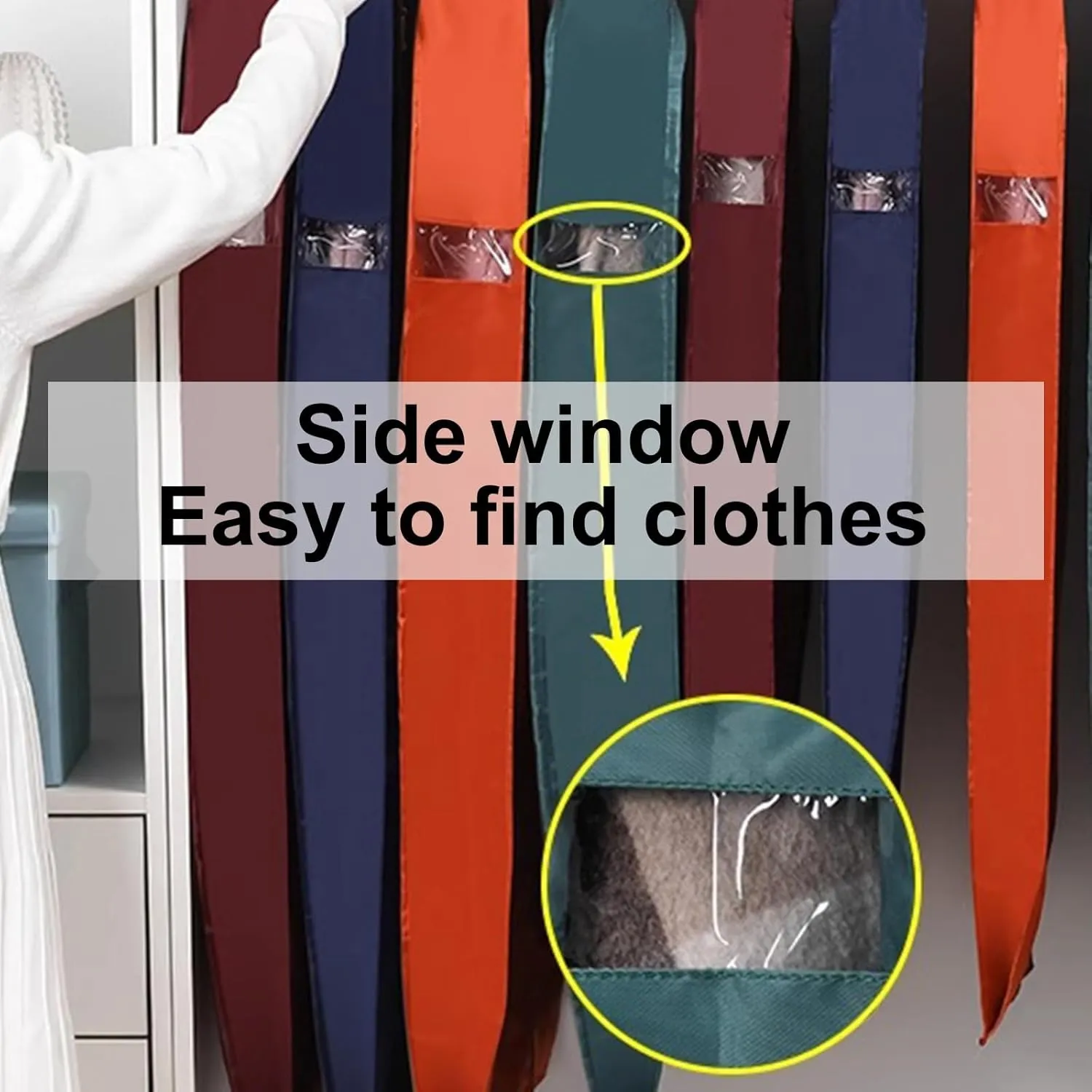 Garment Bag with Zipper, Widened Dress Bags, Thickened Oxford Cloth, Suitable for Down Jackets, Sweaters, Suits, Shirts(Orange)