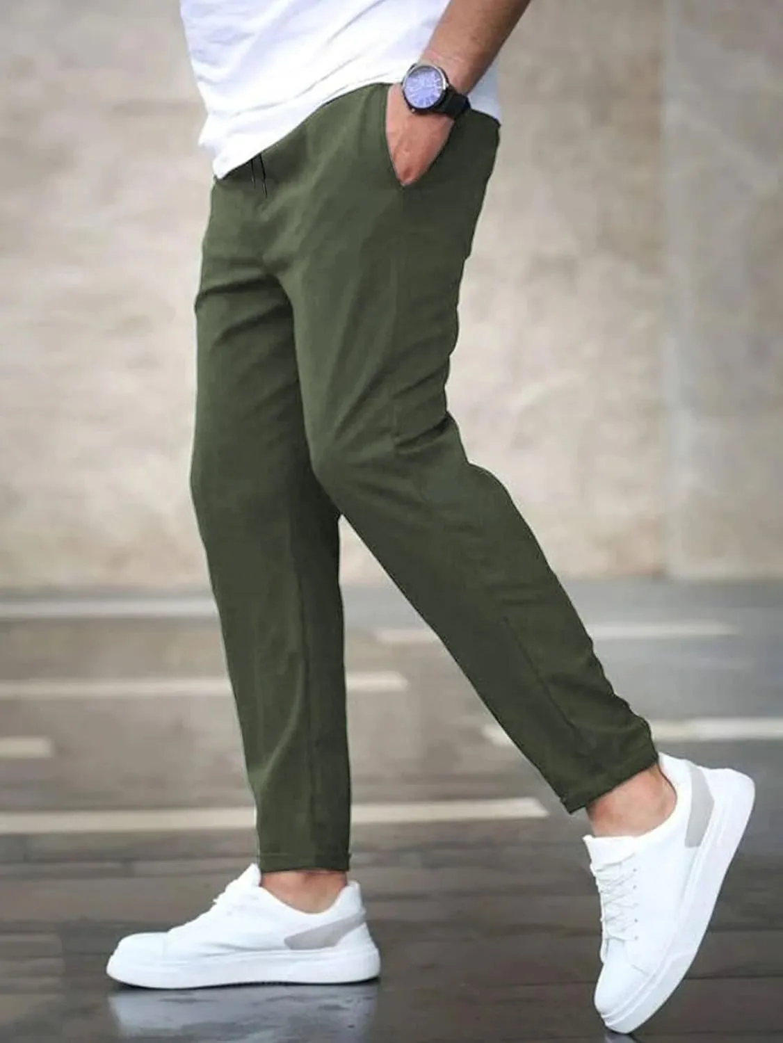 Golf Joggers Pants Men Slim Fit Elastic Waist Casual Pants Drawstring Stretch Tapered Pant with Pockets Casual Joggers