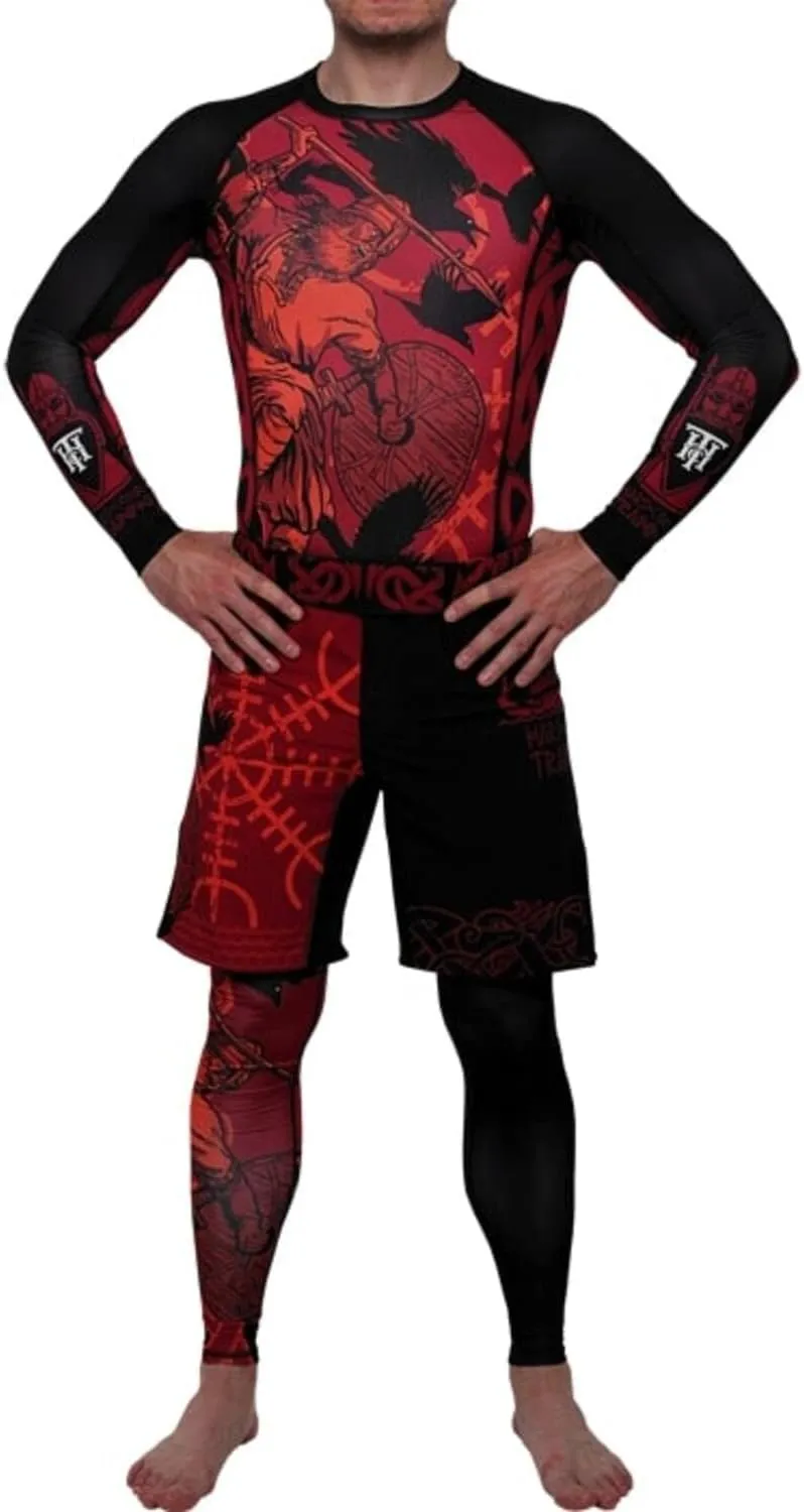 Hardcore Training Men's Compression Pants Workout Tights Leggings Base Layer Boxing Running Muay Thai MMA No Gi BJJ