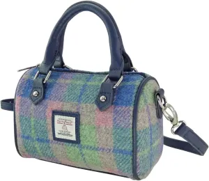 Harris Tweed Mini Bowling Bag in Multiple Tartans - 100% Wool, Adjustable Strap, Zip Closure & Inside Pocket