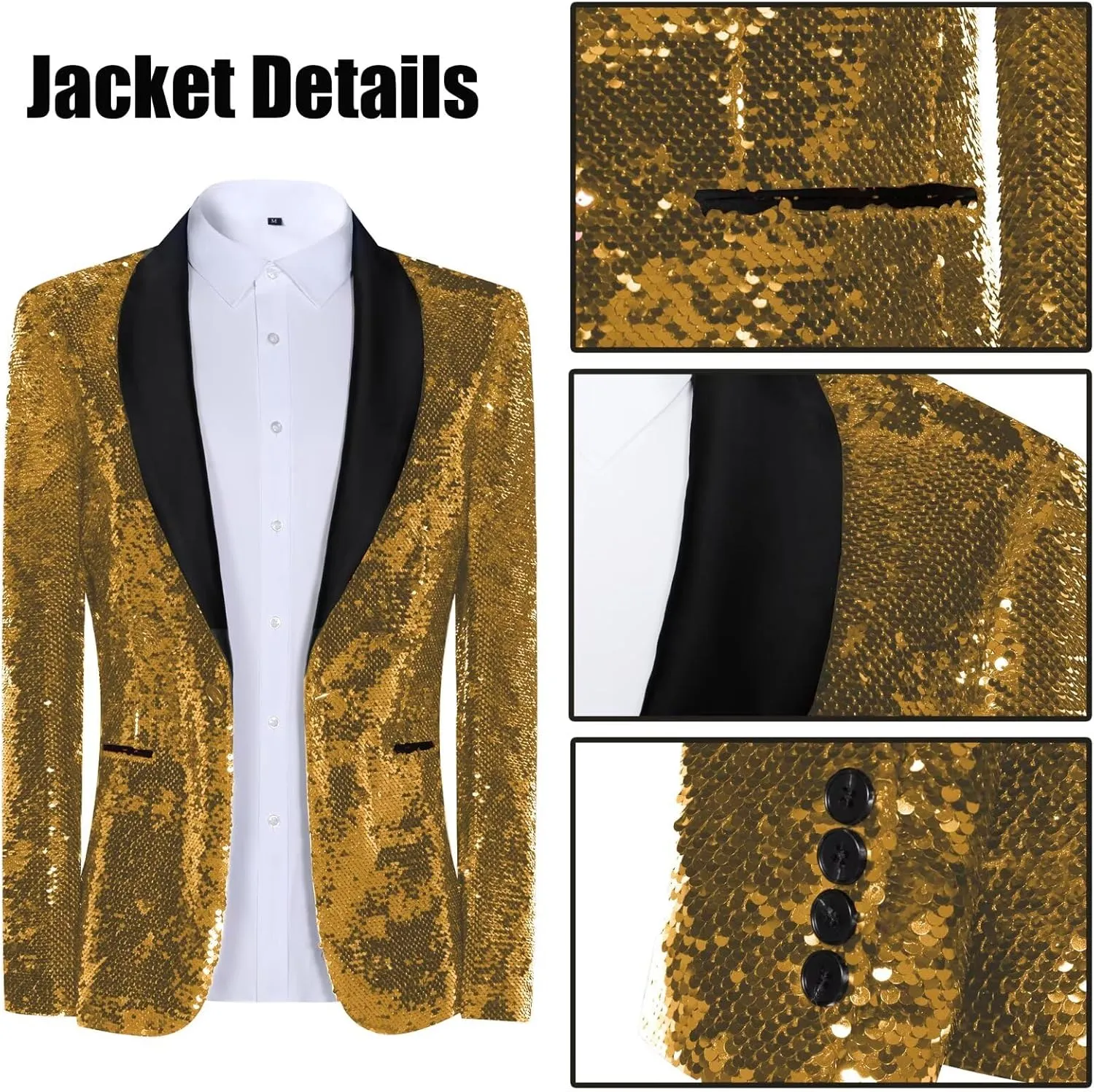 High-End Suits Men Sequins Tuxedo Sparkly Shawl Lapel Glitter 2 Pieces Blazer Pants Suit Party Dinner Prom Festival