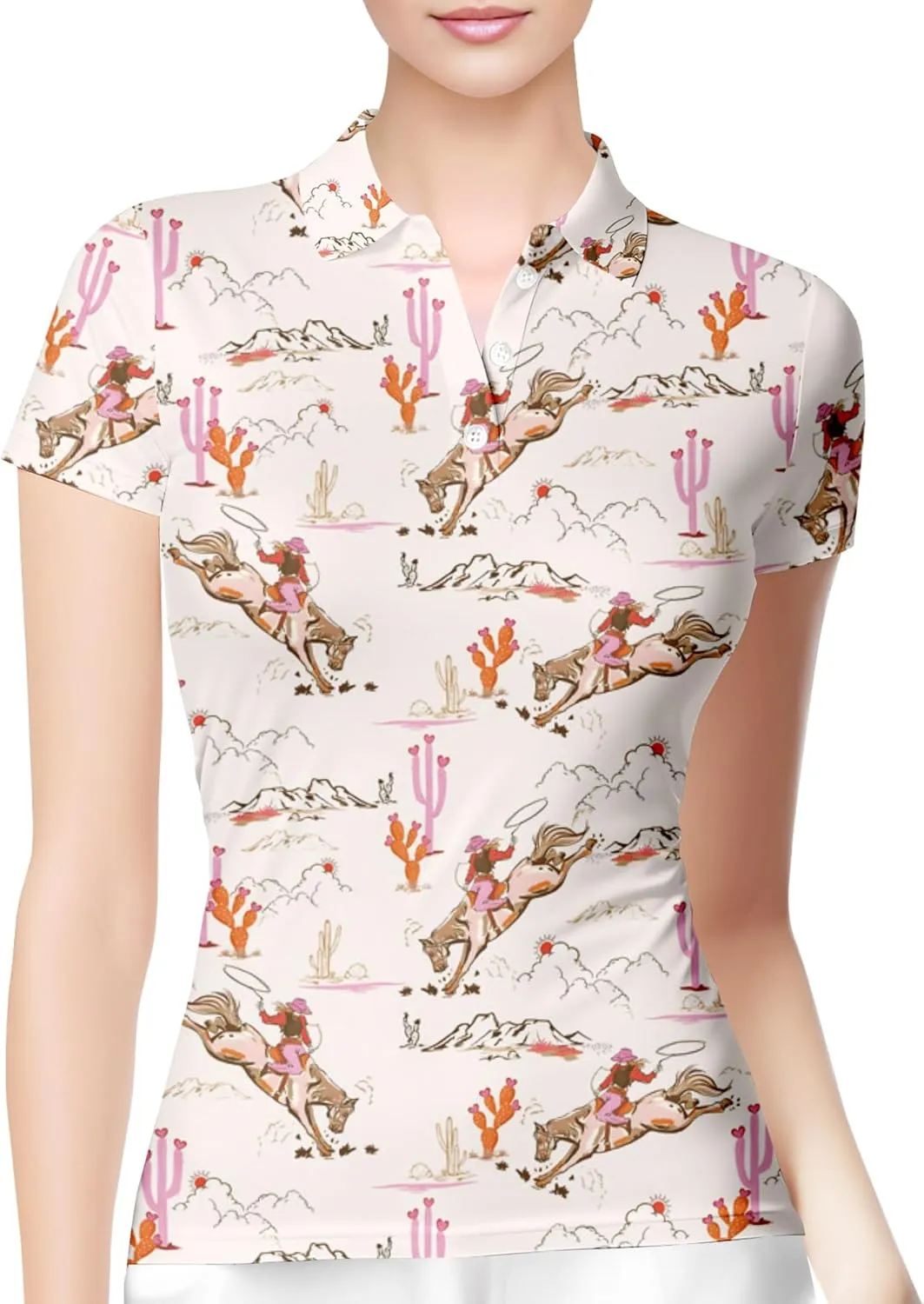 HIVICHI Womens Golf Shirt Hawaiian Funny Crazy Polo Shirts for Women
