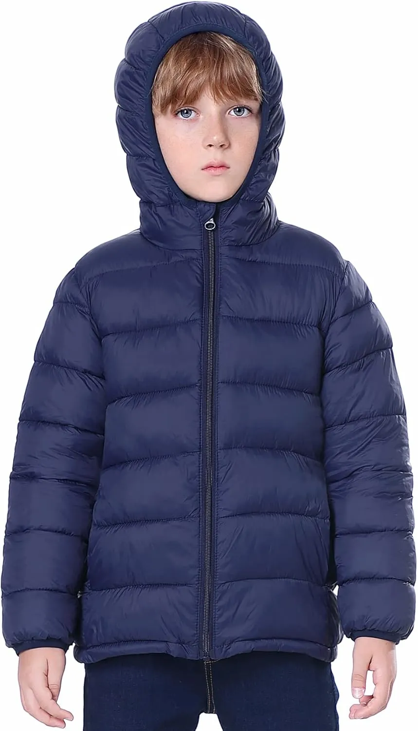 Hooded Puffer Jackets for Boys and Girls  Lightweight and Packable  Autumn and Winter Coat, Warm and Comfy