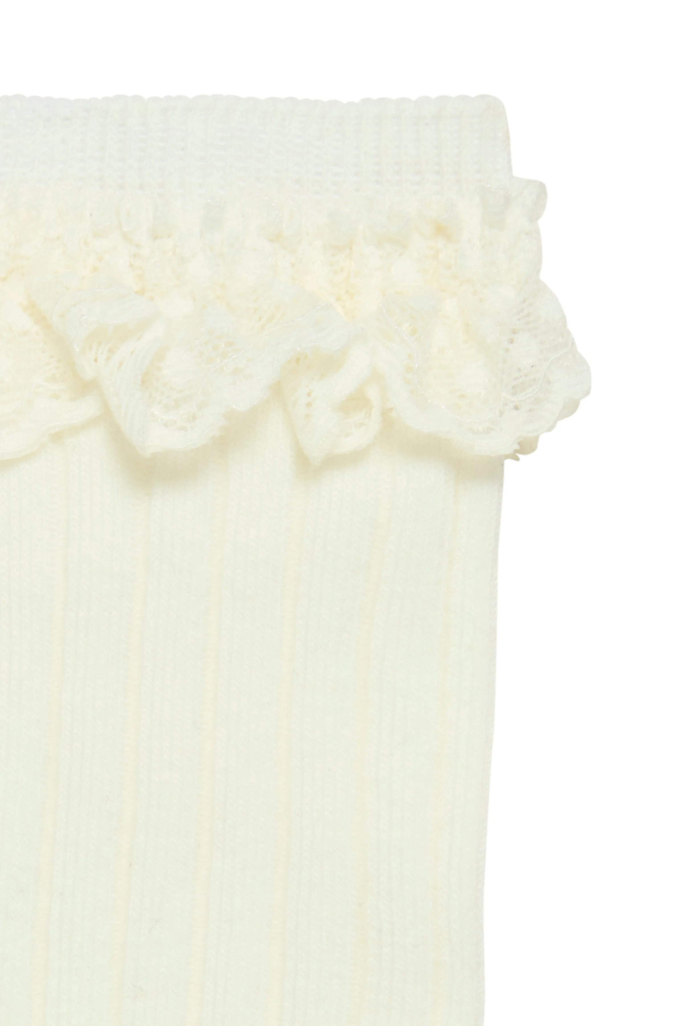 ICHI Frilled Socks || Cream