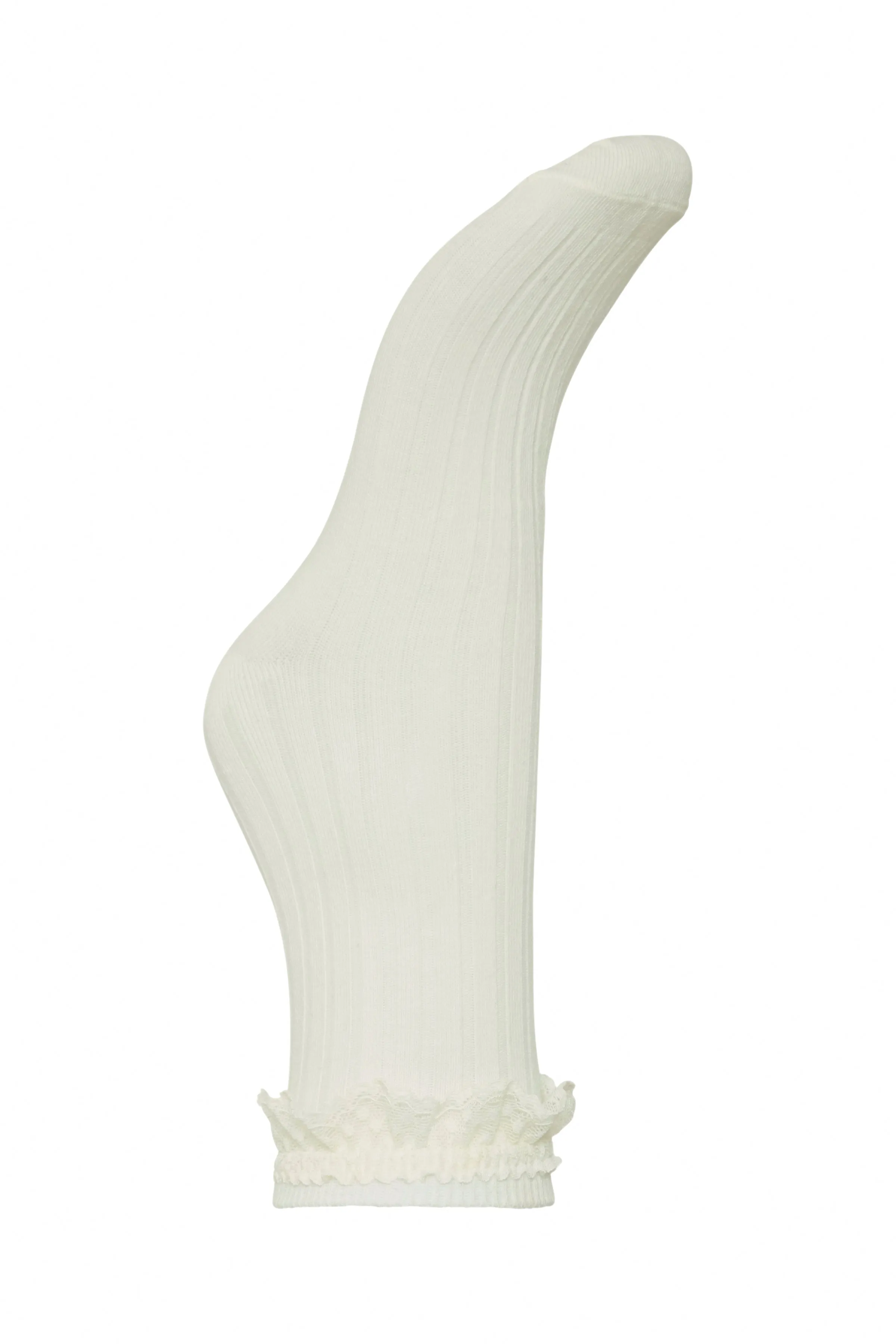 ICHI Frilled Socks || Cream