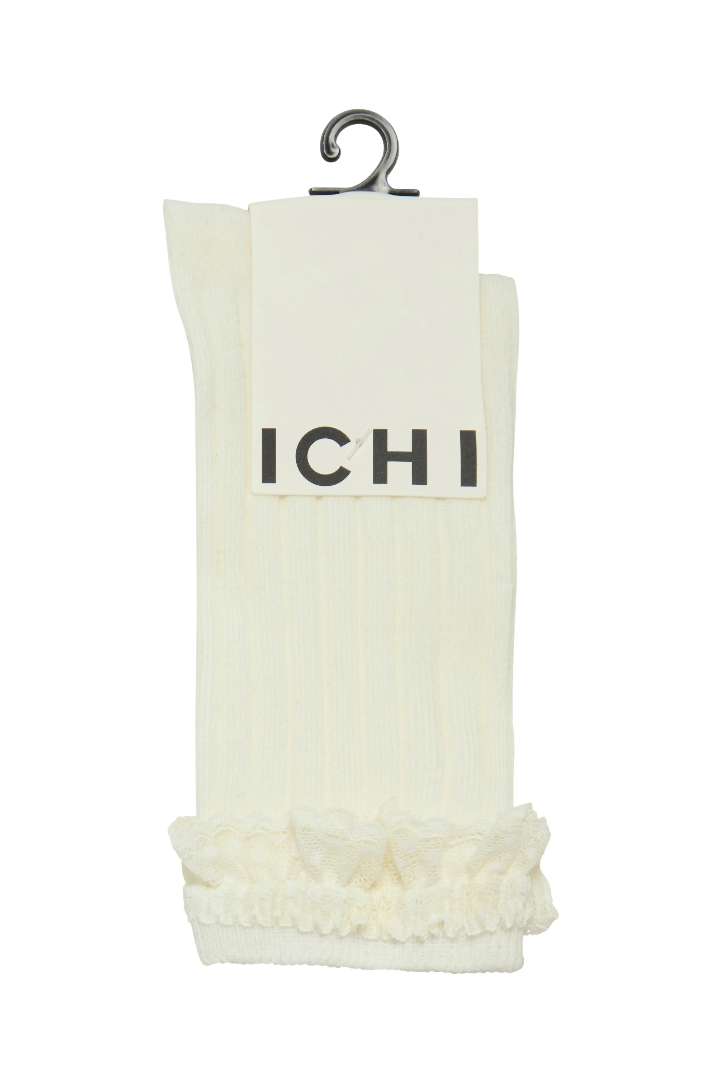 ICHI Frilled Socks || Cream