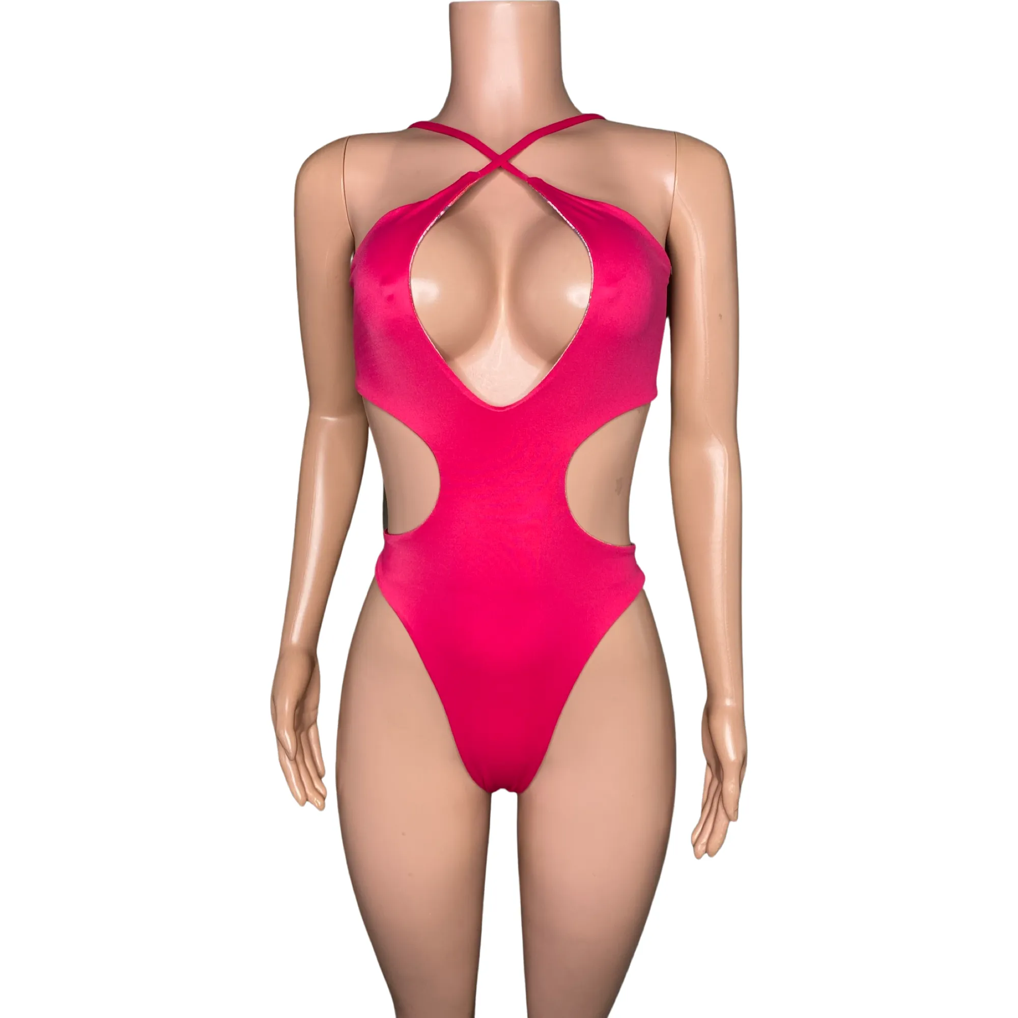 Iridescent snakeskin print ombr reversible monokini