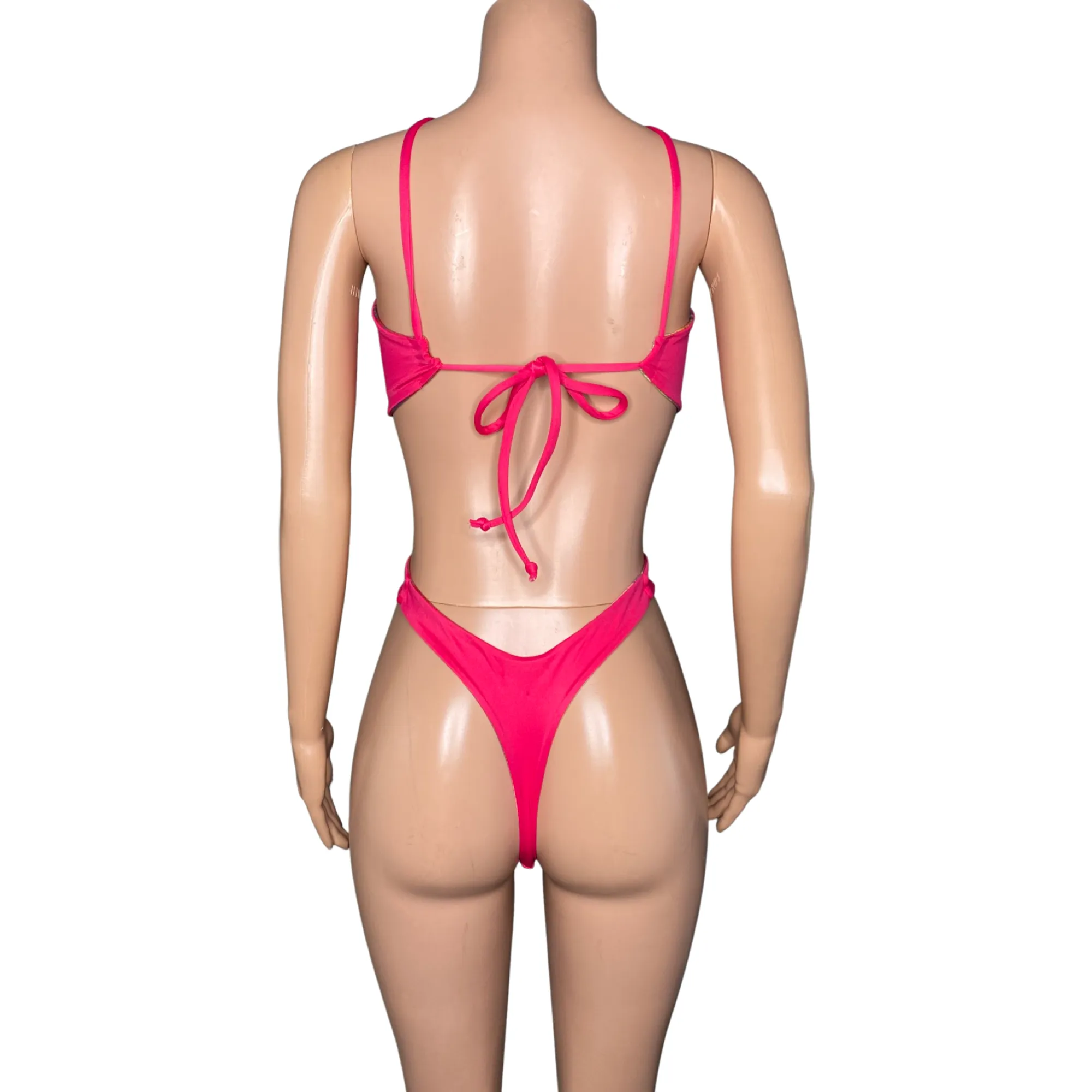 Iridescent snakeskin print ombr reversible monokini