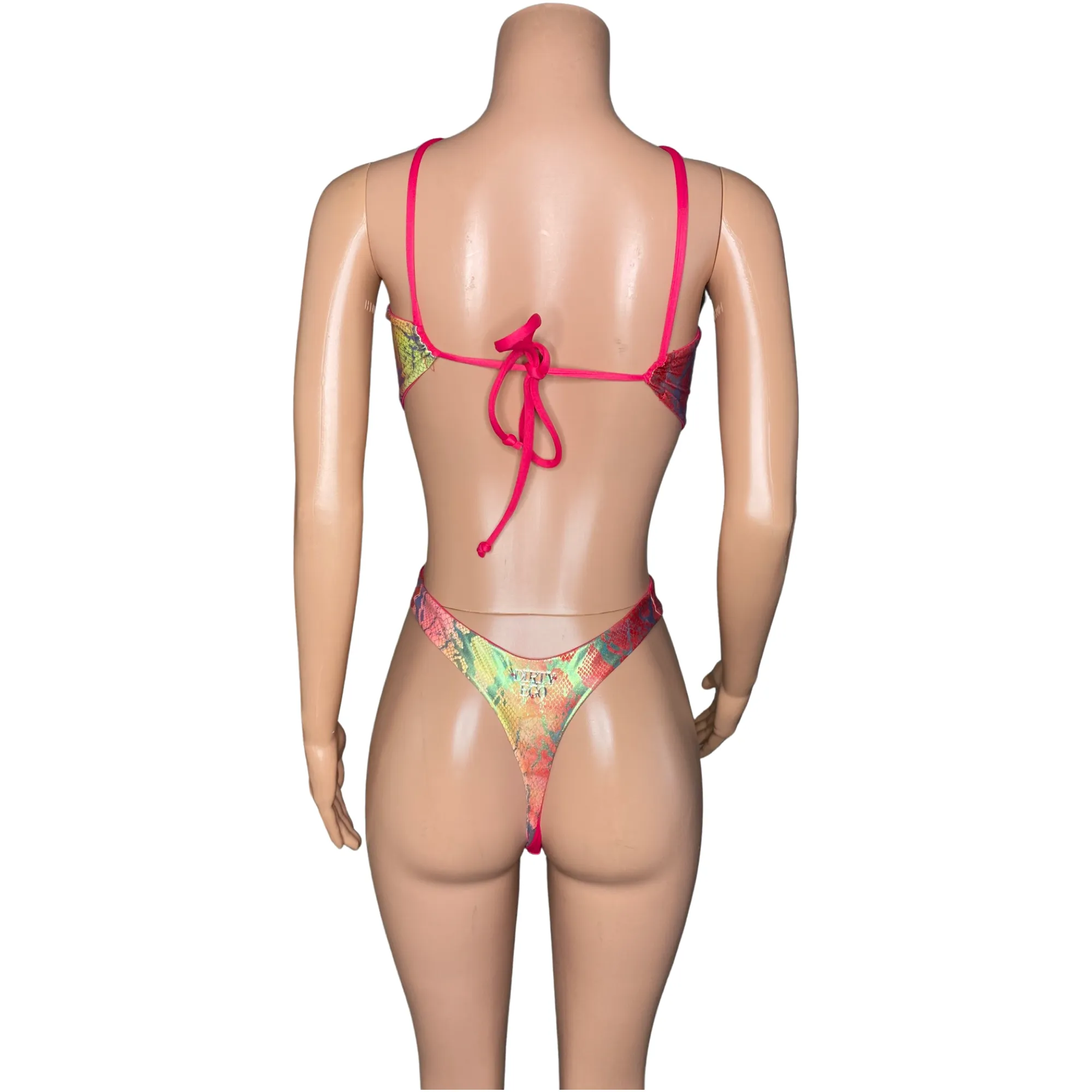 Iridescent snakeskin print ombr reversible monokini