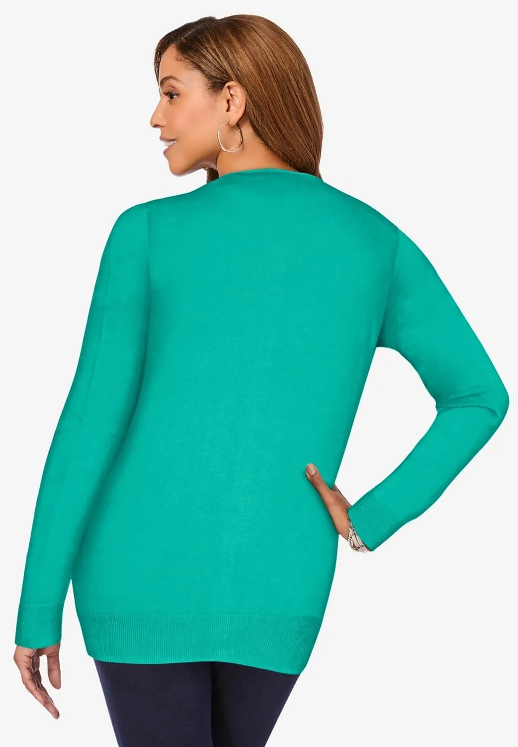 Jessica London Women's Plus Size Fine Gauge Cardigan