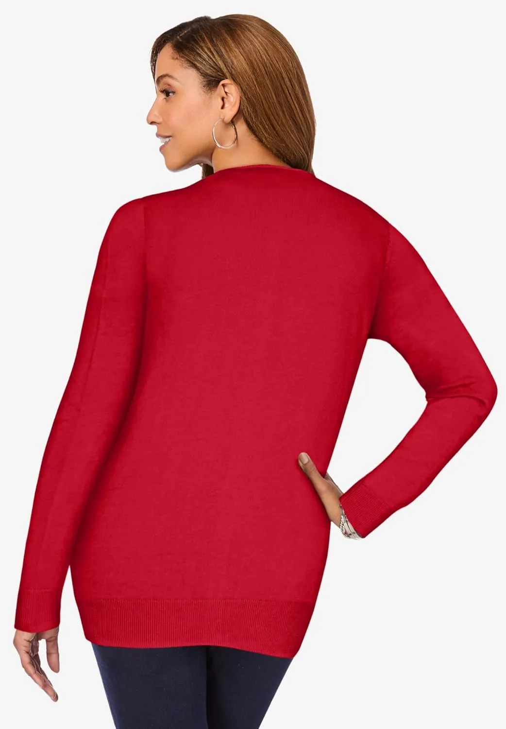 Jessica London Women's Plus Size Fine Gauge Cardigan