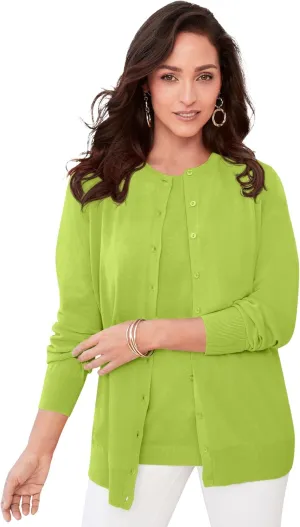Jessica London Women's Plus Size Fine Gauge Cardigan