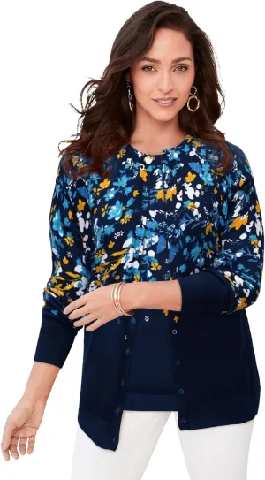 Jessica London Women's Plus Size Fine Gauge Cardigan