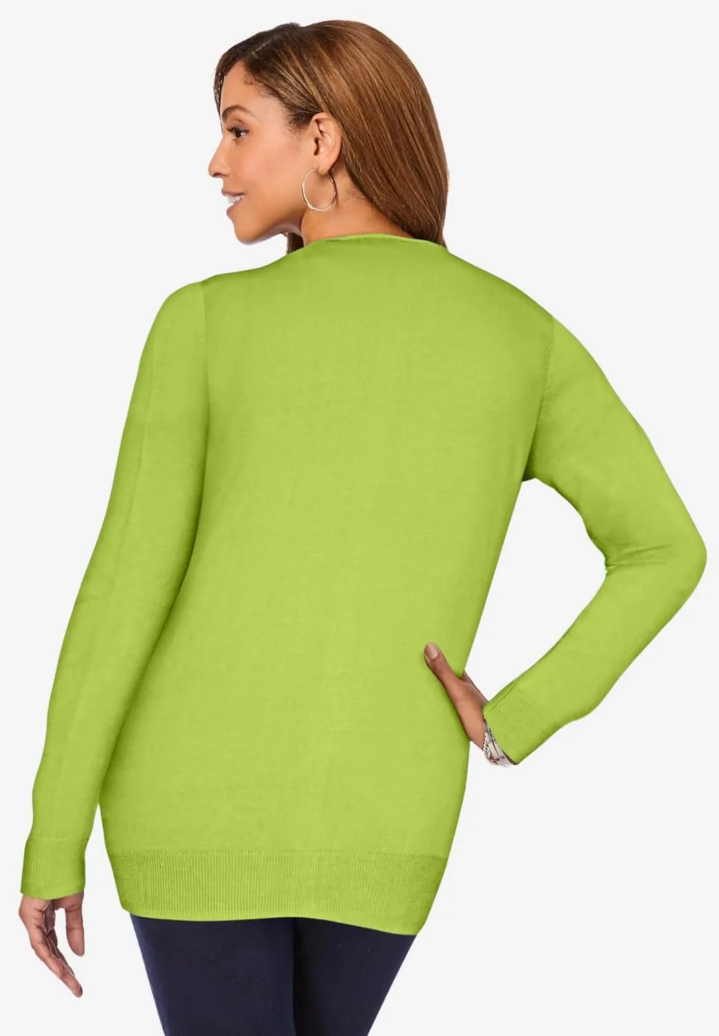 Jessica London Women's Plus Size Fine Gauge Cardigan