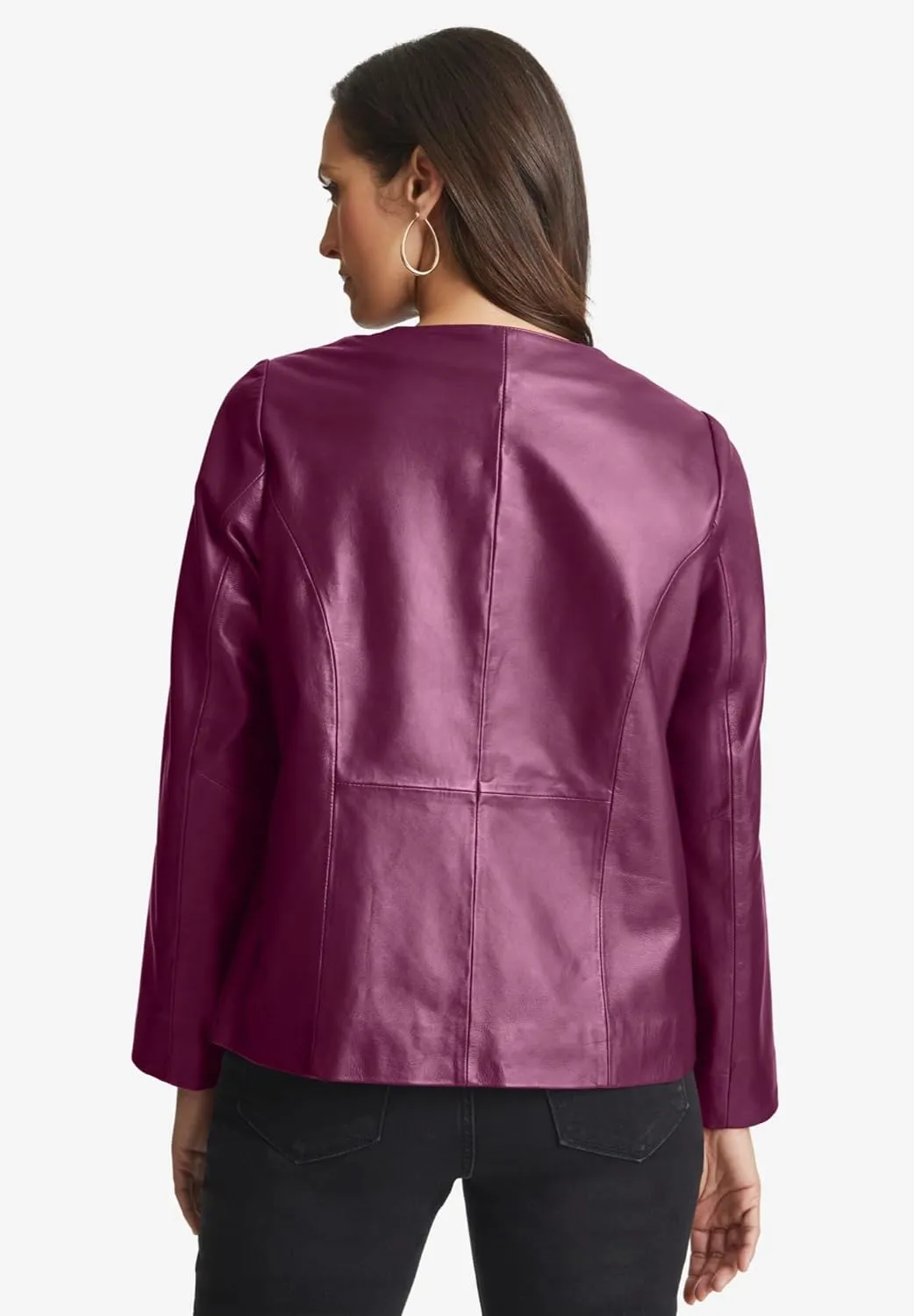 Jessica London Women's Plus Size Leather Lady Jacket