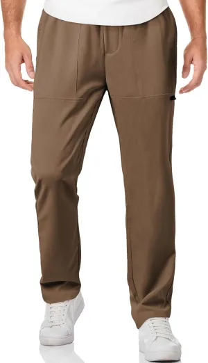 JMIERR Mens Casual Lightweight Pants Stretch Elastic Waist Drawstring Jogging Sweatpants Pants