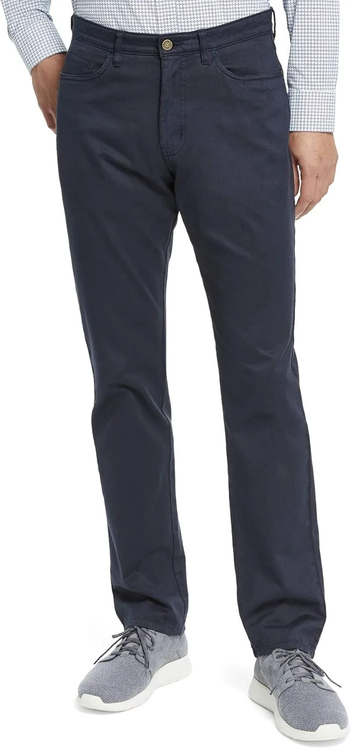 Johnston & Murphy Five-Pocket Casual Pants for Men  Slim Fit  Straight Leg  Five Pocket Construction  Blended Pima Cotton Navy 38 32