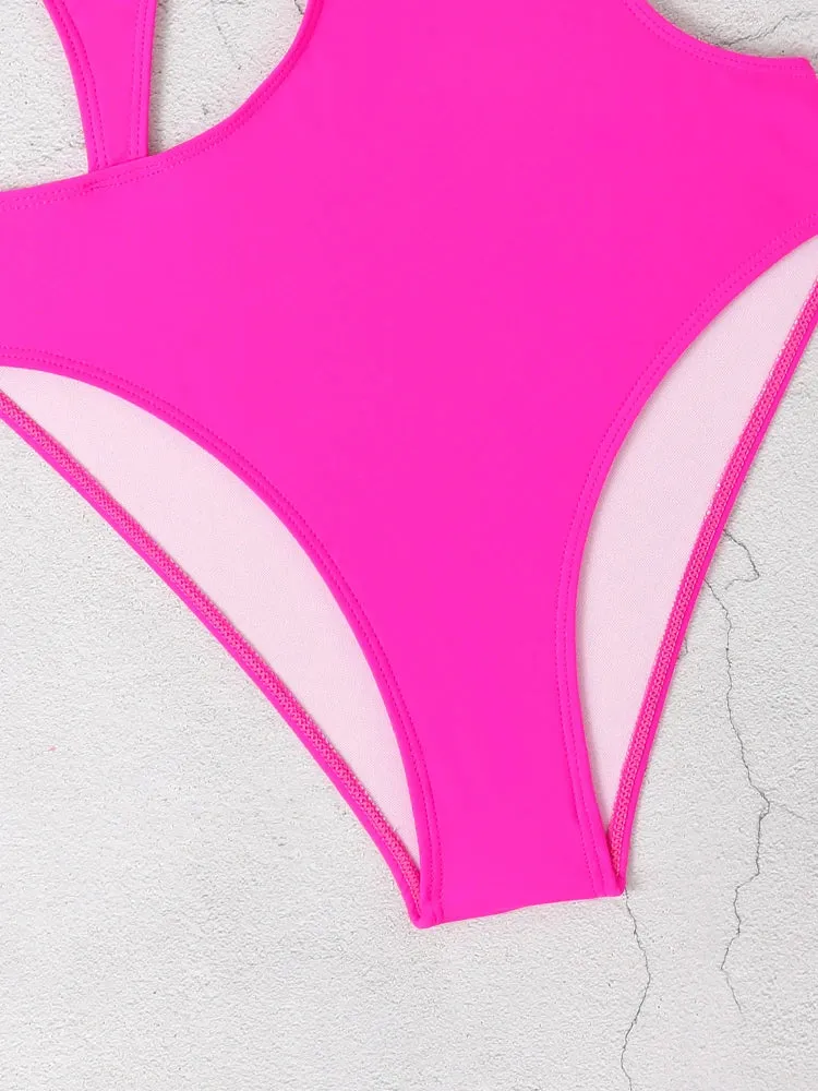 Juicy Sleek Solid Cut Out One-Piece Swimsuit