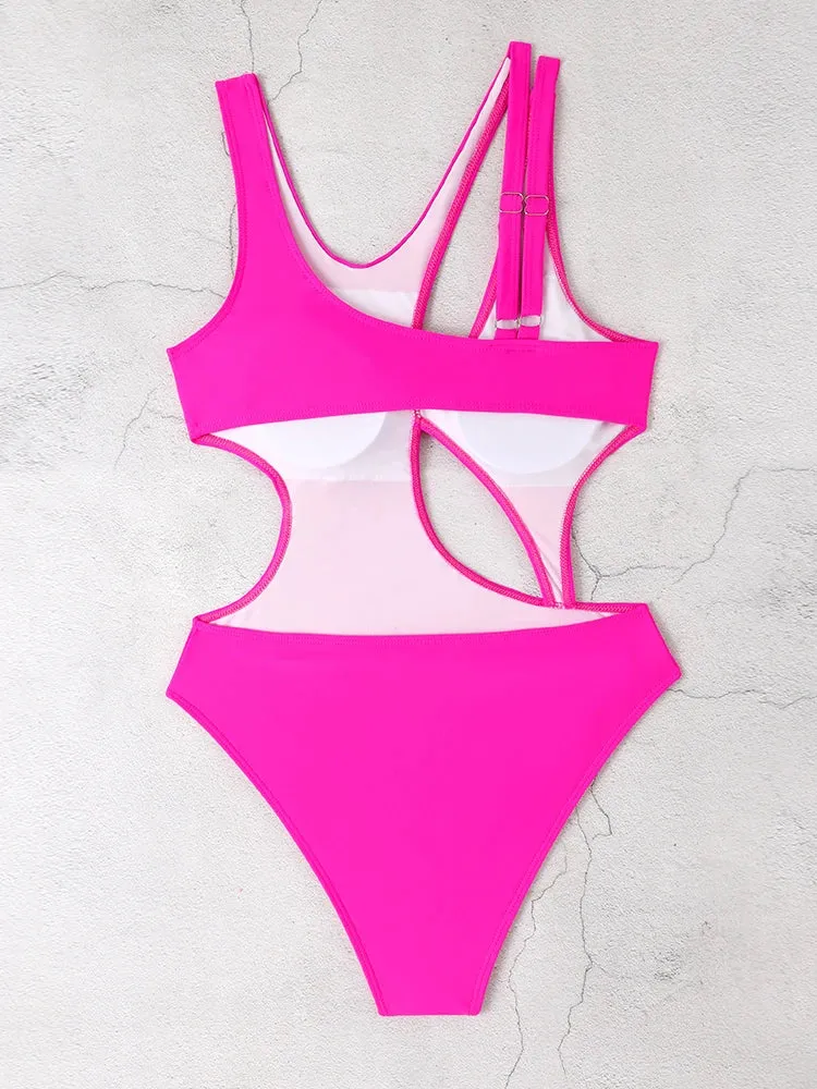 Juicy Sleek Solid Cut Out One-Piece Swimsuit