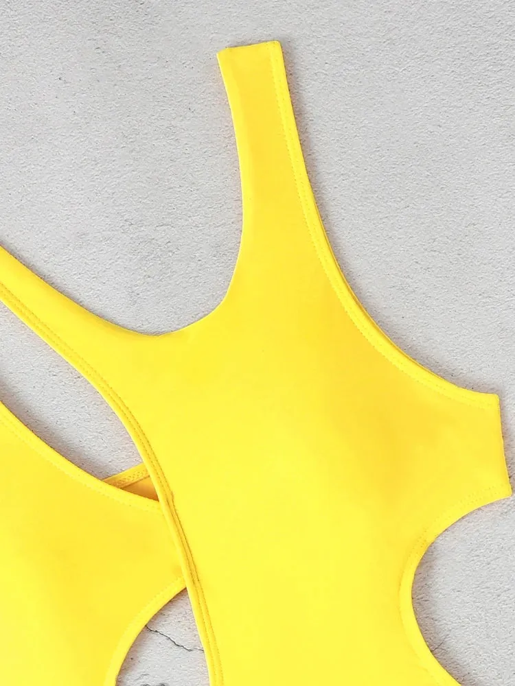 Juicy Sleek Solid Cut Out One-Piece Swimsuit