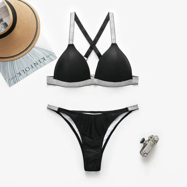 Kendall's Silver Sparkle Bikinis